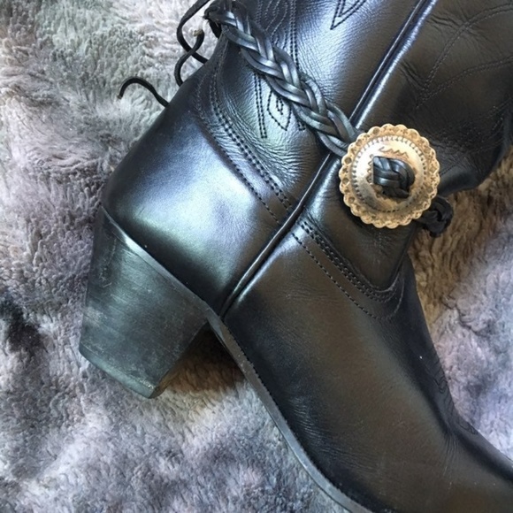 ❌SOLD❌Oak Tree Farms Leather Cowboy Boots - Picture 4 of 8